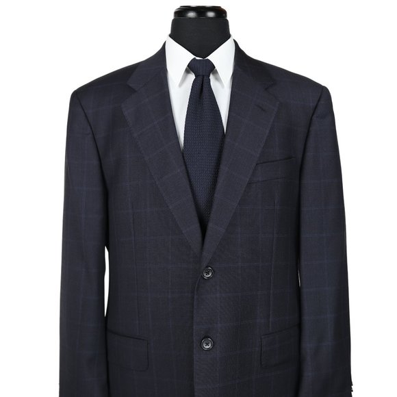 Gianluca Isaia Napoli Wool Suit Blue Windowpane - Picture 2 of 14